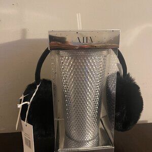 Silver Studded Tumbler with Earmuffs